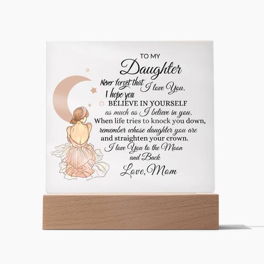 To The Moon and Back  Daughter Acrylic Plaque