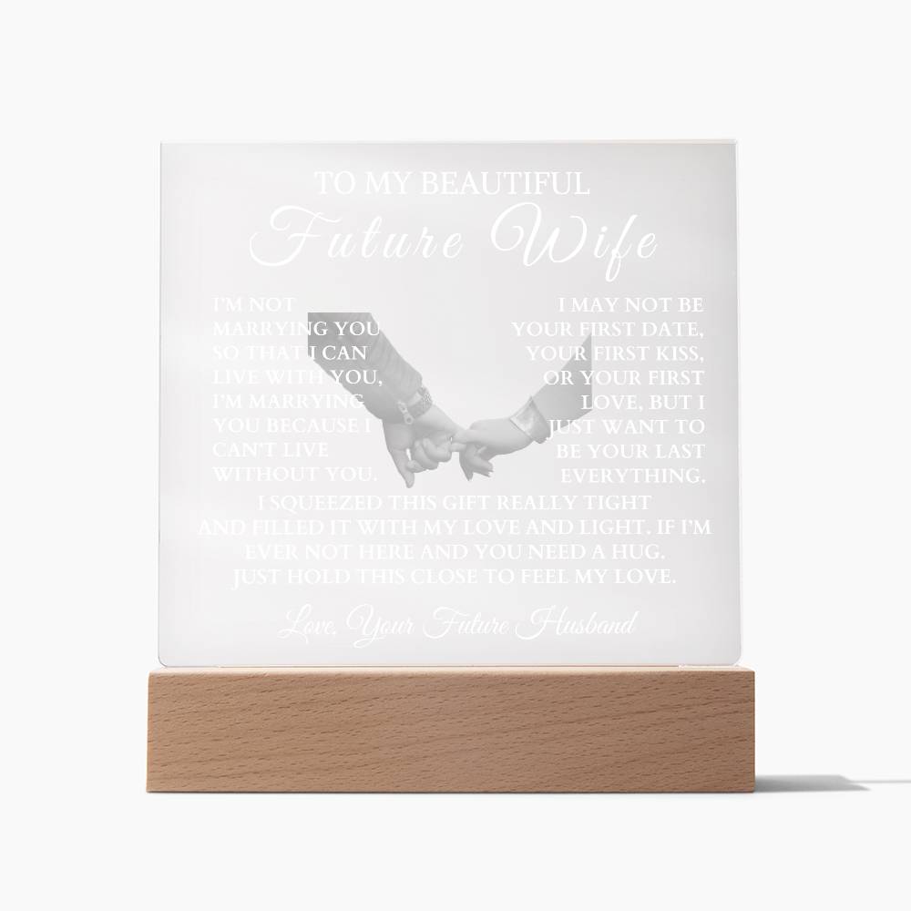 To My Beautiful Future Wife Night Light/Plaque | Wedding, Birthday, Valentine's Day, Christmas Gift