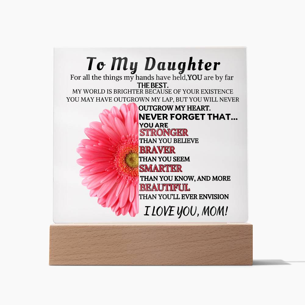 Inspirational Plaque/Night Light For Daughter