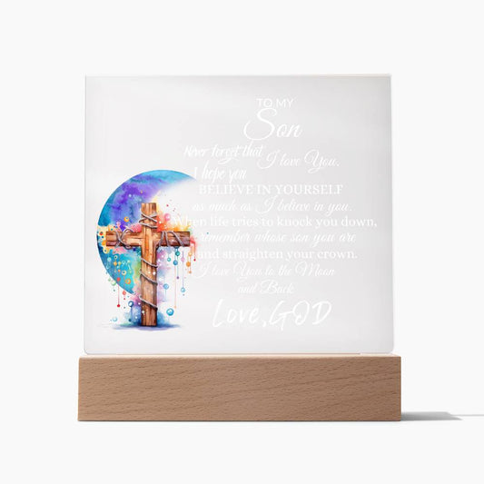 Inspirational plaque/nightlight for Son