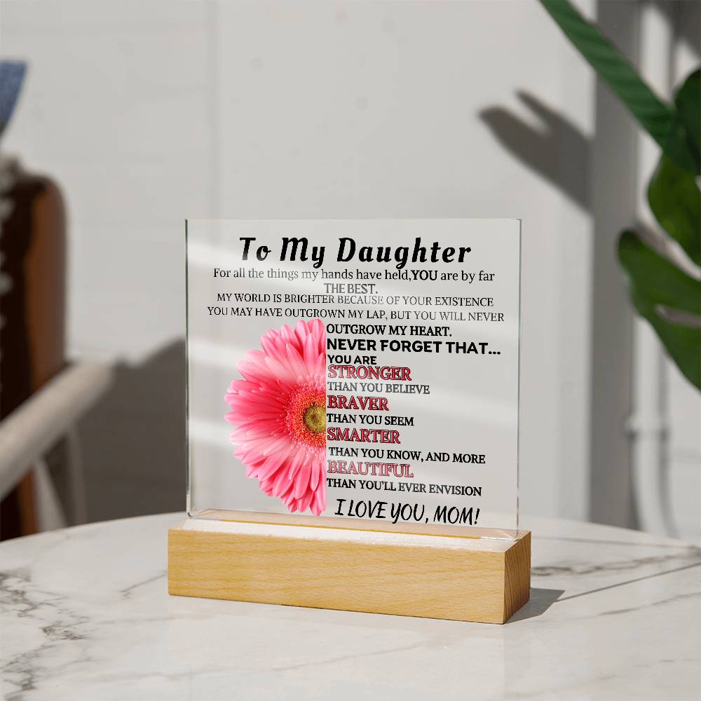 Inspirational Plaque/Night Light For Daughter