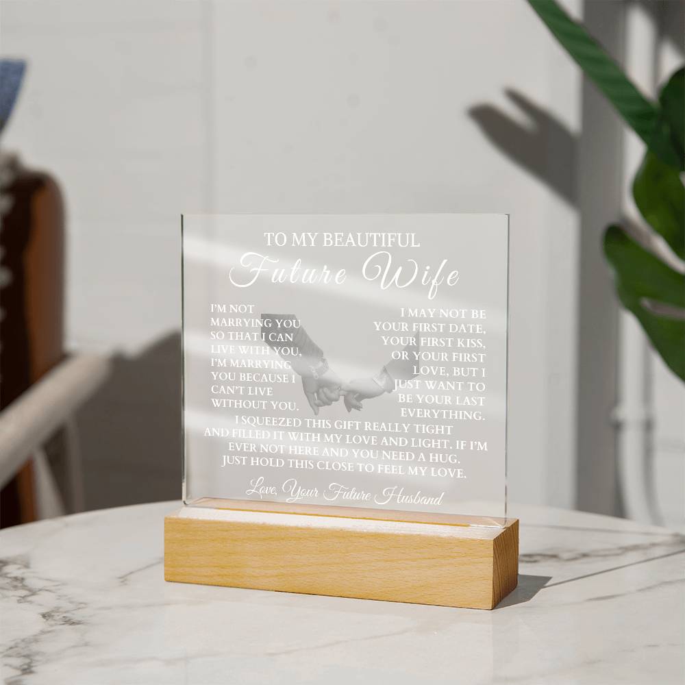 To My Beautiful Future Wife Night Light/Plaque | Wedding, Birthday, Valentine's Day, Christmas Gift
