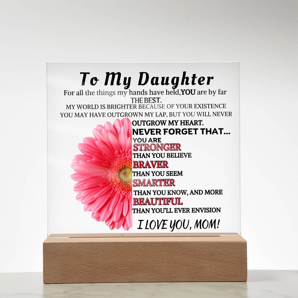 Inspirational Plaque/Night Light For Daughter