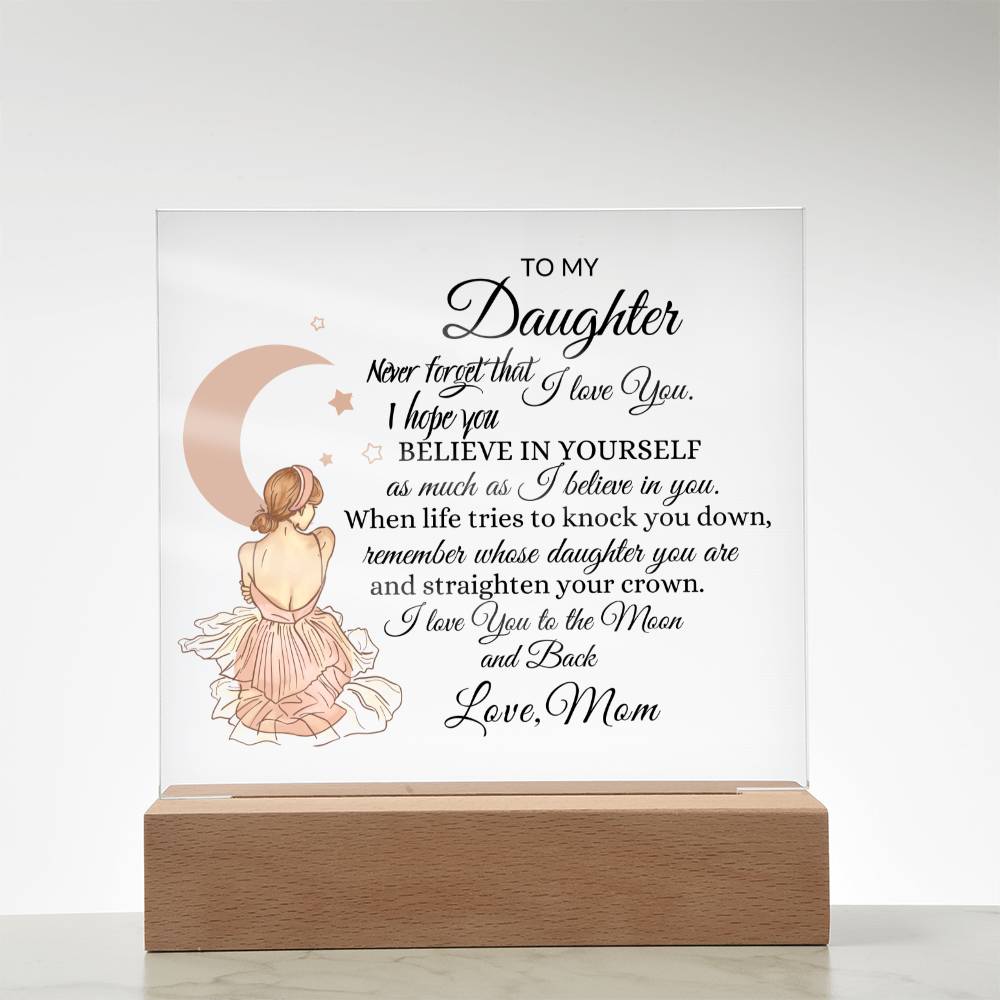 To The Moon and Back  Daughter Acrylic Plaque