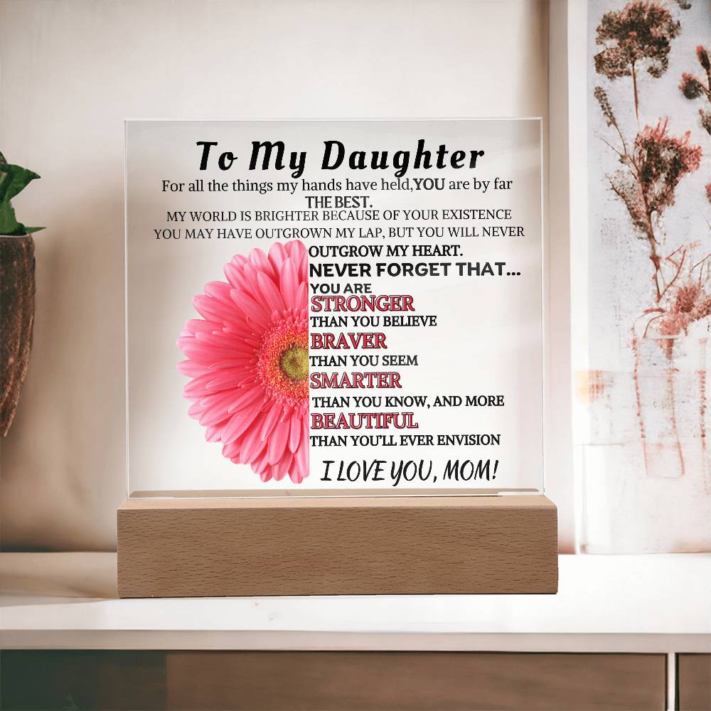 Inspirational Plaque/Night Light For Daughter