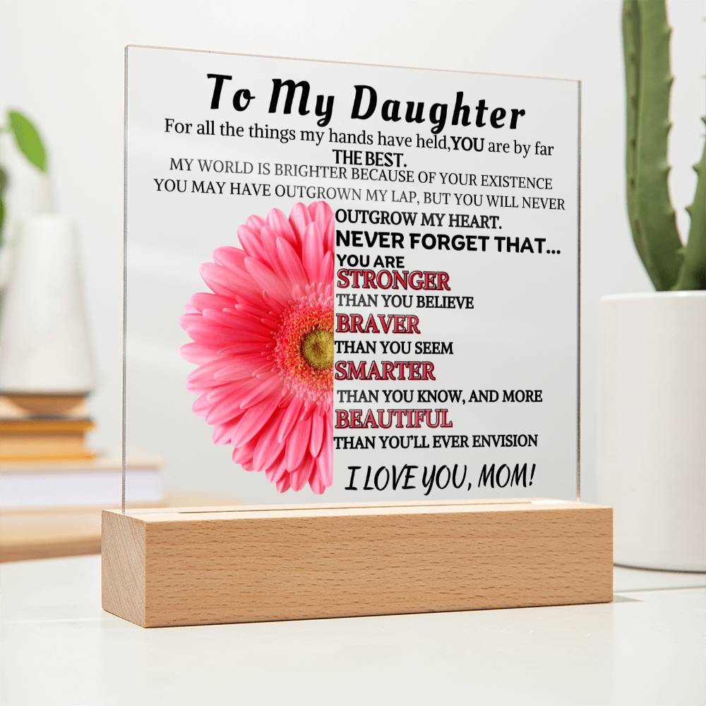 Inspirational Plaque/Night Light For Daughter