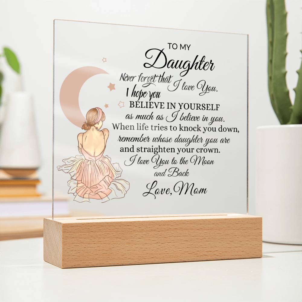 To The Moon and Back  Daughter Acrylic Plaque