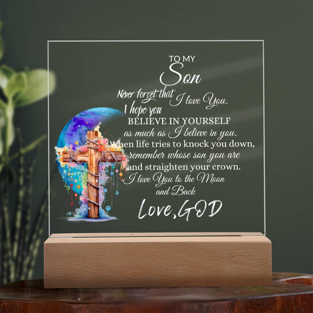 Inspirational plaque/nightlight for Son