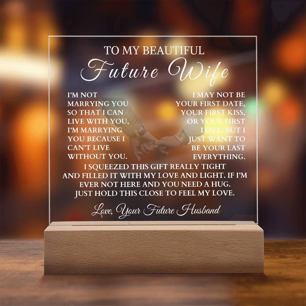 To My Beautiful Future Wife Night Light/Plaque | Wedding, Birthday, Valentine's Day, Christmas Gift