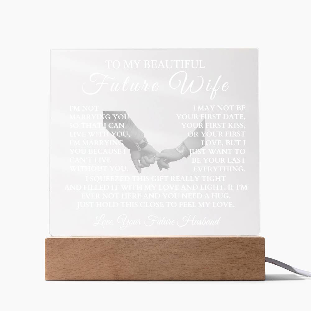To My Beautiful Future Wife Night Light/Plaque | Wedding, Birthday, Valentine's Day, Christmas Gift