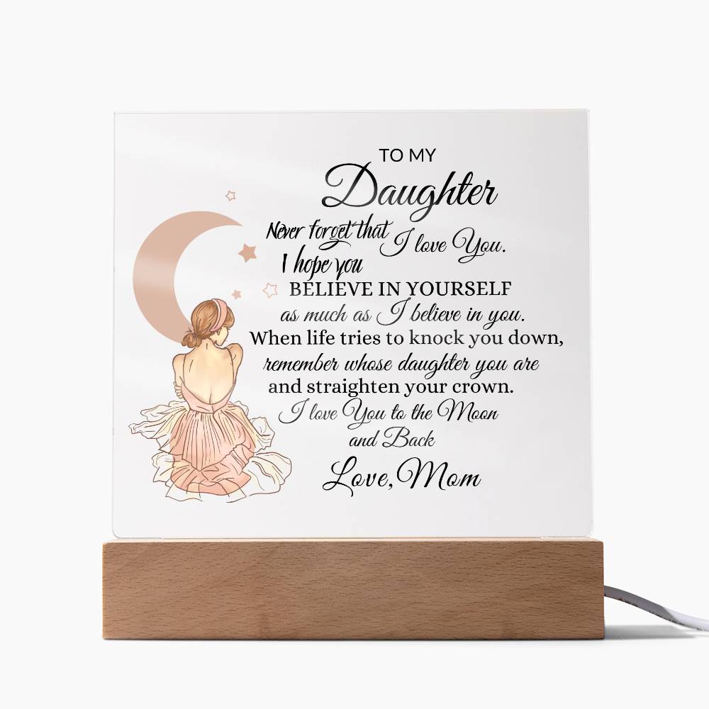 To The Moon and Back  Daughter Acrylic Plaque