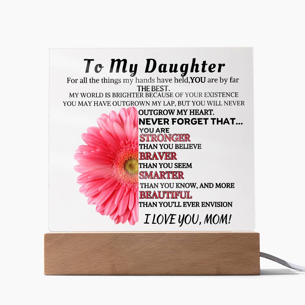 Inspirational Plaque/Night Light For Daughter