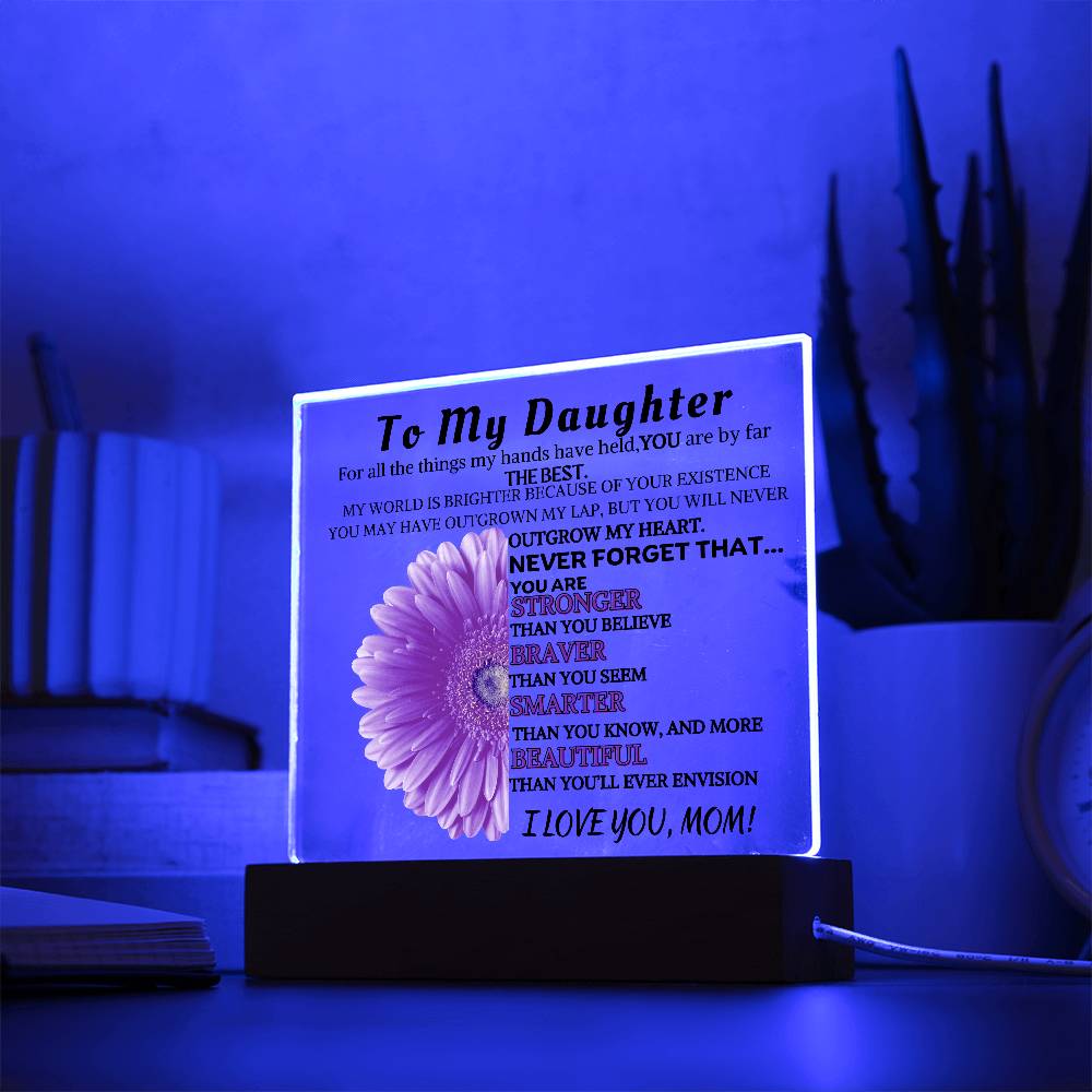 Inspirational Plaque/Night Light For Daughter