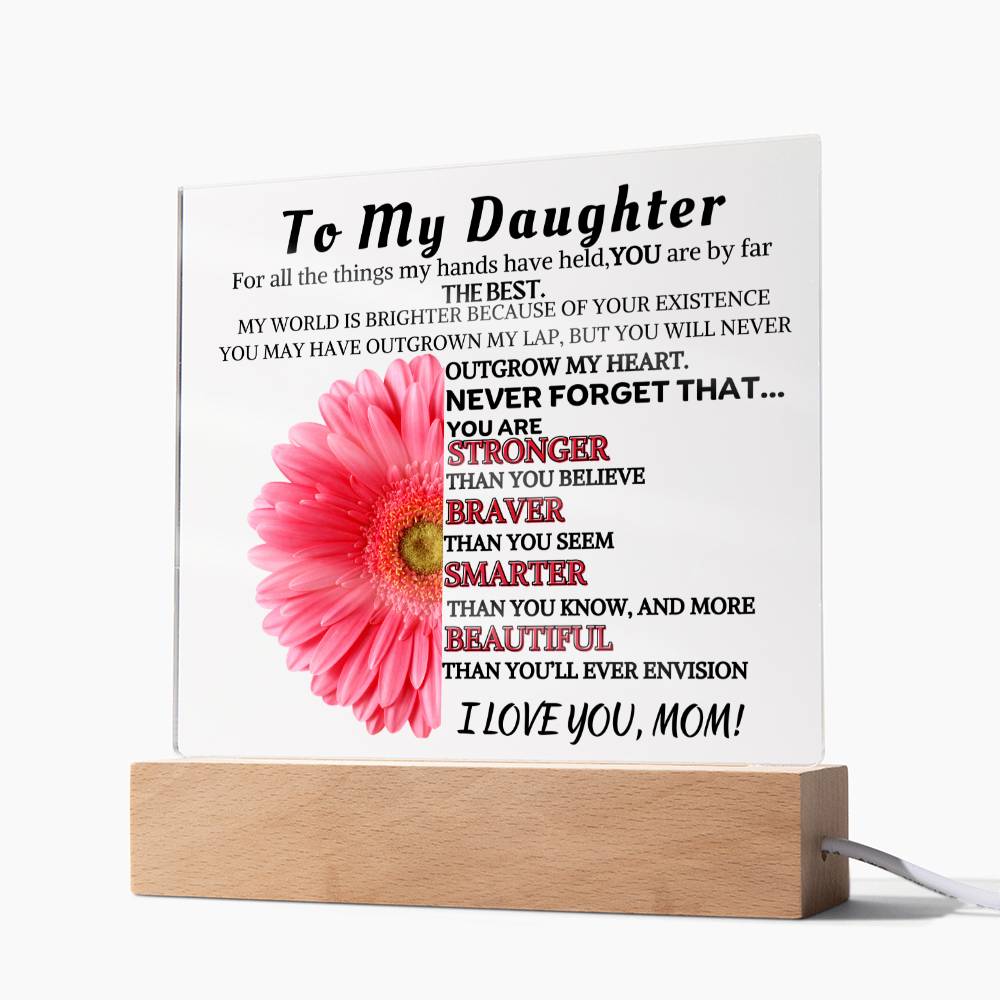 Inspirational Plaque/Night Light For Daughter