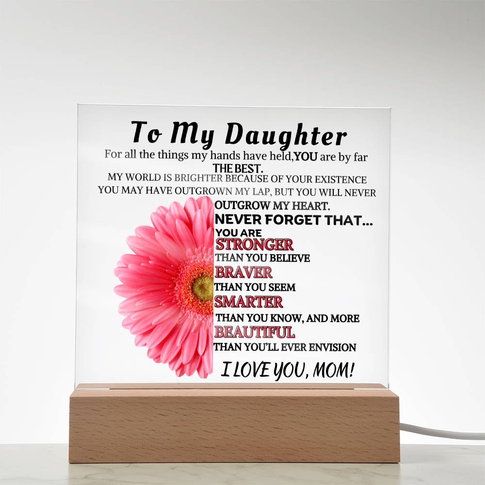 Inspirational Plaque/Night Light For Daughter