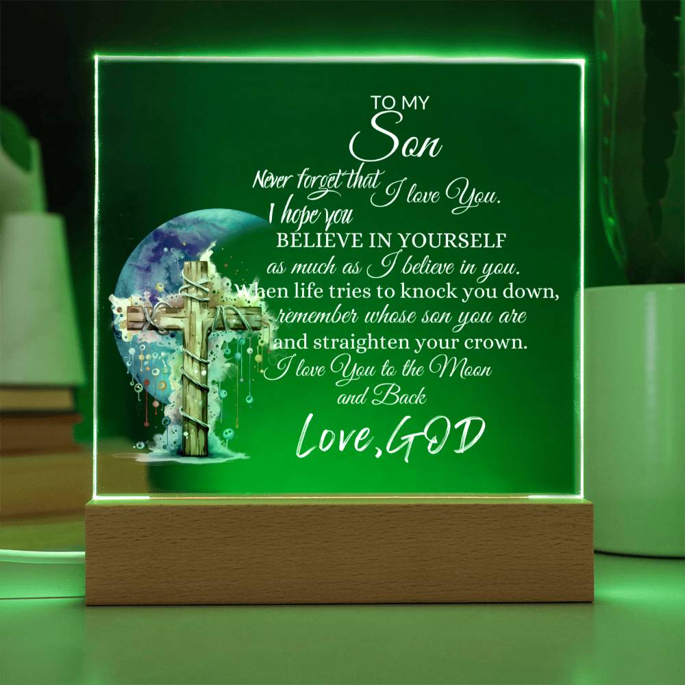 Inspirational plaque/nightlight for Son