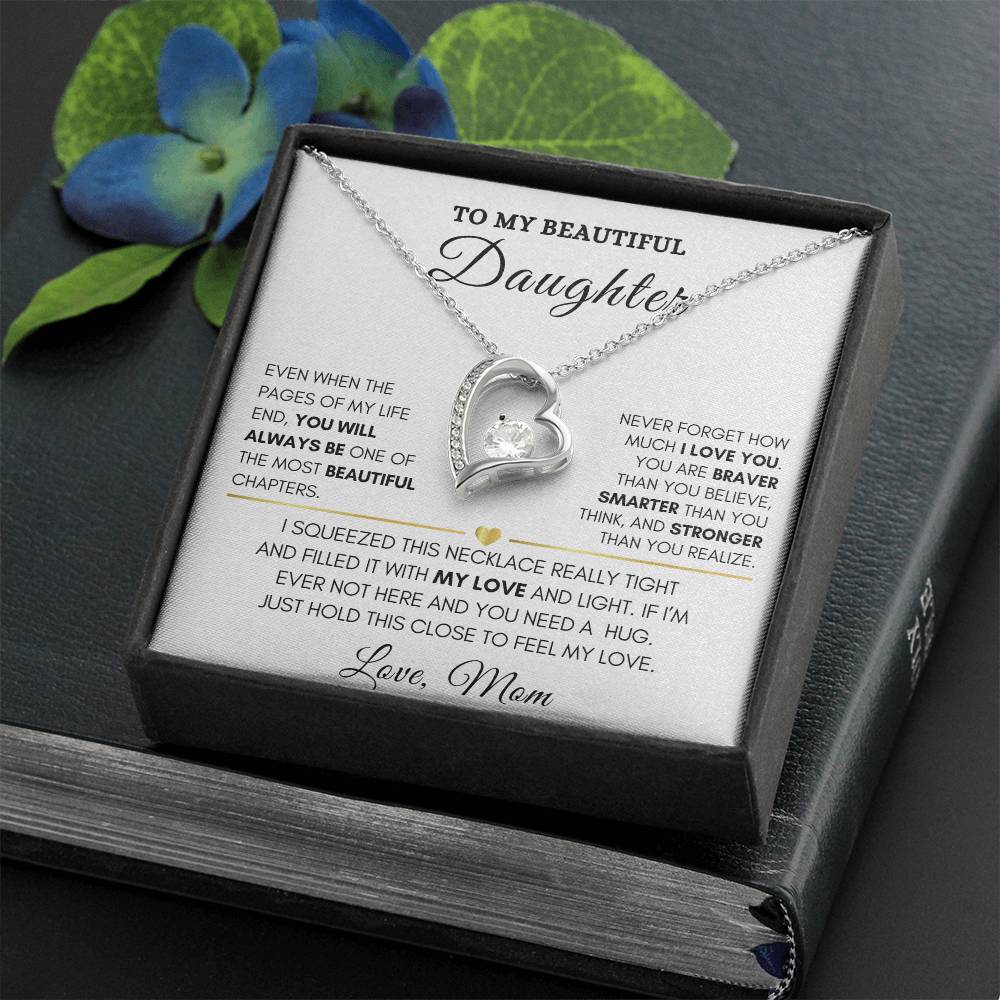 To My Beautiful Daughter-Forever Love Necklace