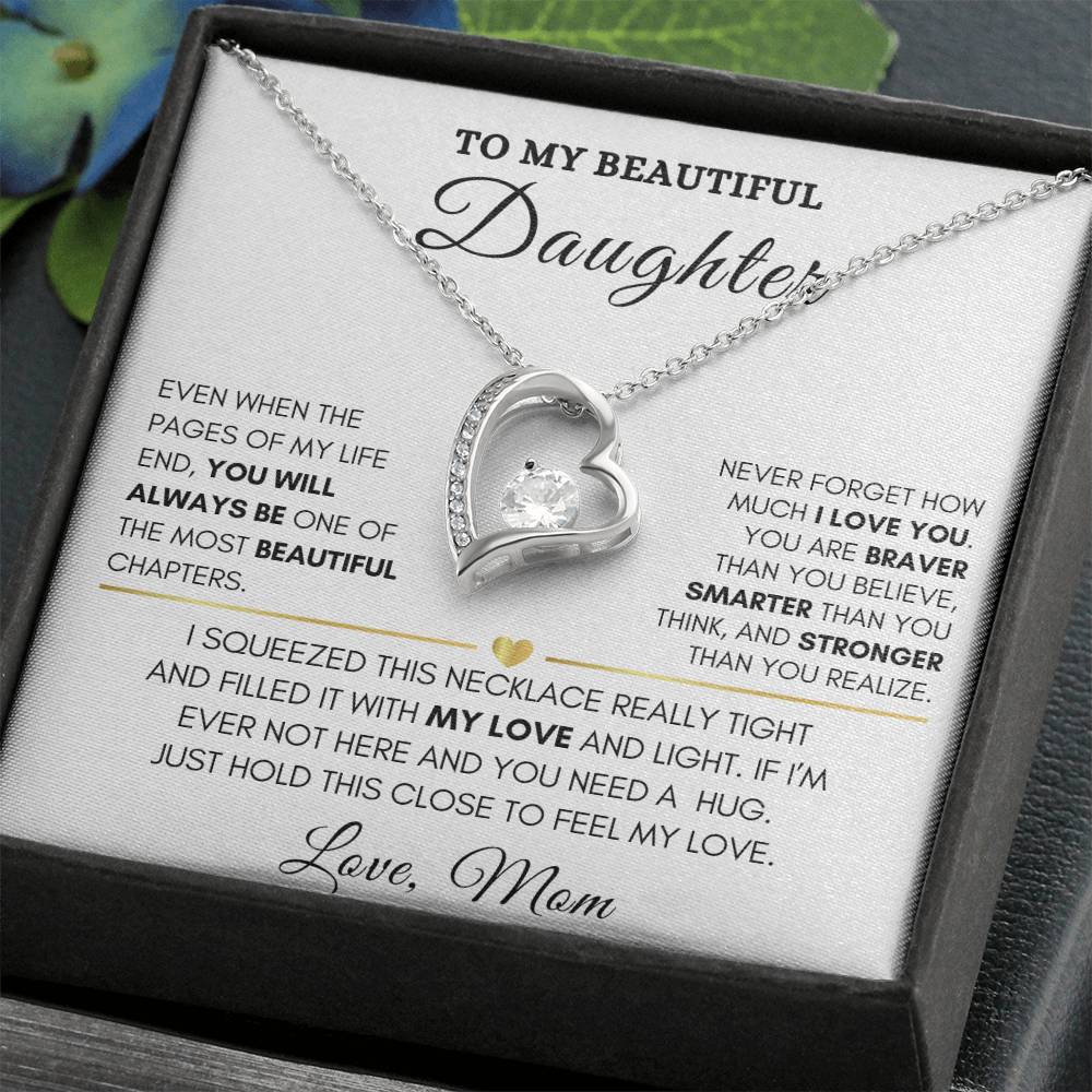 To My Beautiful Daughter-Forever Love Necklace