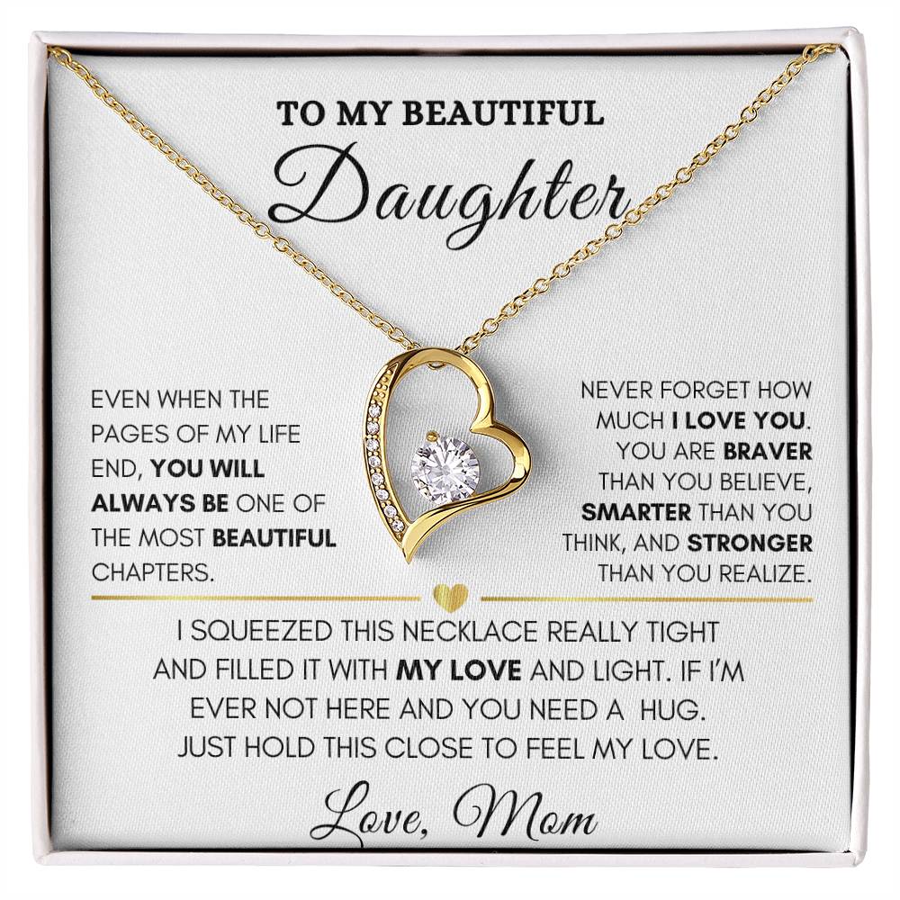 To My Beautiful Daughter-Forever Love Necklace