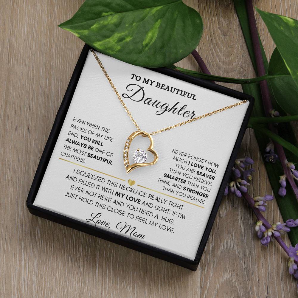 To My Beautiful Daughter-Forever Love Necklace